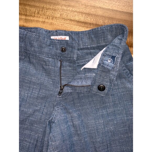 Cat & Jack Boys Blue Chambray Pull-On Shorts With Button & Zip Closure Size 6 - Picture 4 of 11